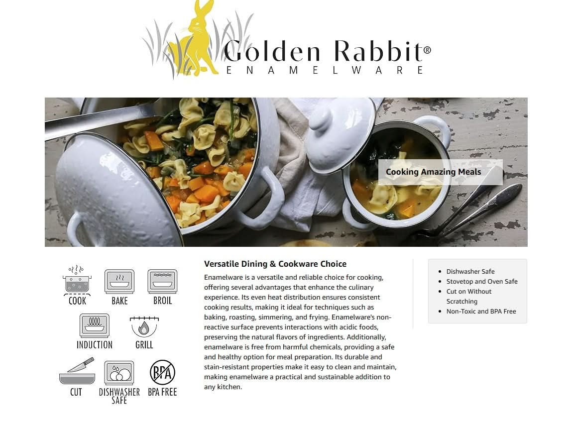 Golden Rabbit Enamelware Modern Monet Square Trays - Set of 2