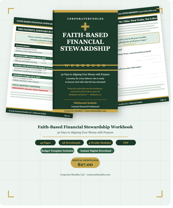 Faith-Based Financial Stewardship Workbook — 30 Days to Aligning Money with Purpose